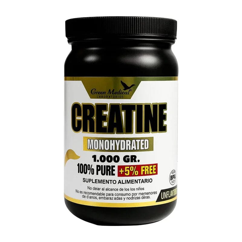 Creatine Monohydrated polvo 203 porciones 1 Kg GREEN MEDICAL